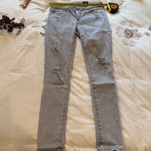 AG Super Skinny Ankle Jeans in Intersteller Gray Worn Silver Ash Jeans 25